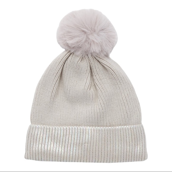 Vince Camuto Accessories - VINCE CAMUTO | Metallic Pom Beanie NWT.